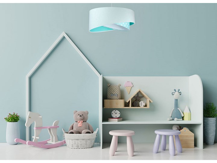 Miętowa lampa wisząca z abażurem - EXX01-Nilva Kolor Miętowy