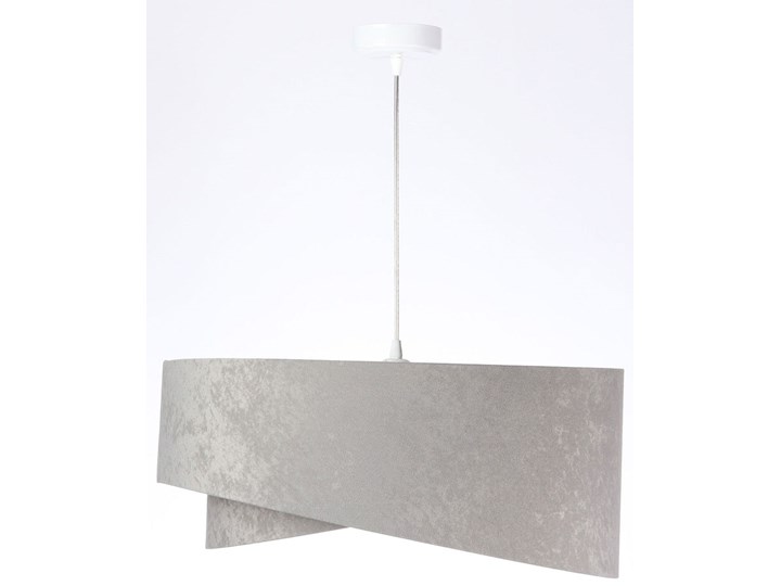 Szara welurowa lampa wisząca glamour - EXX03-Hersa Lampa z abażurem Metal Tkanina Tworzywo sztuczne Kategoria Lampy wiszące