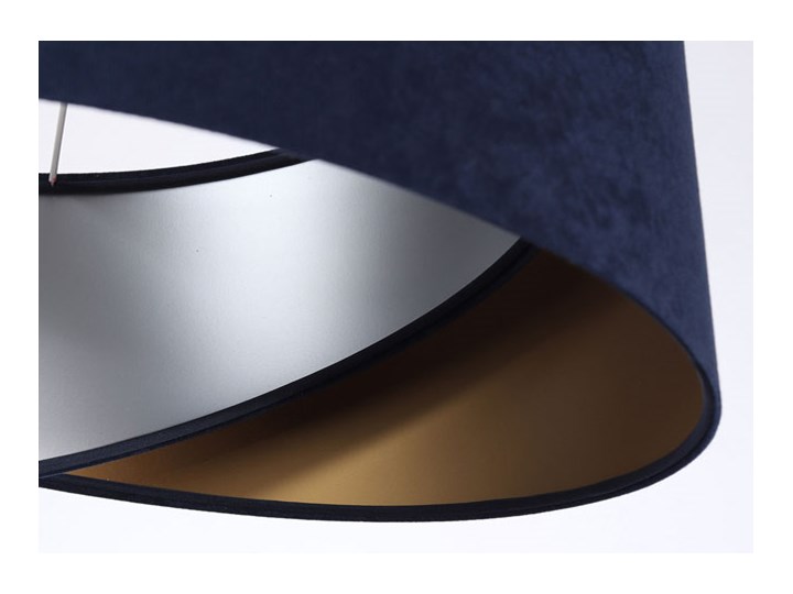 Granatowa welurowa lampa wisząca glamour - EXX03-Hersa Metal Lampa z abażurem Tkanina Tworzywo sztuczne Kolor