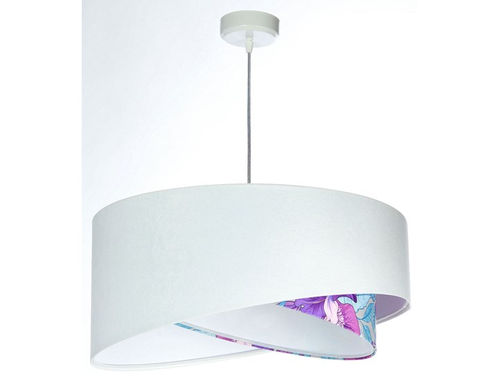 Biało-kolorowa welurowa lampa wisząca - EXX04-Akra Kolor Wielokolorowy