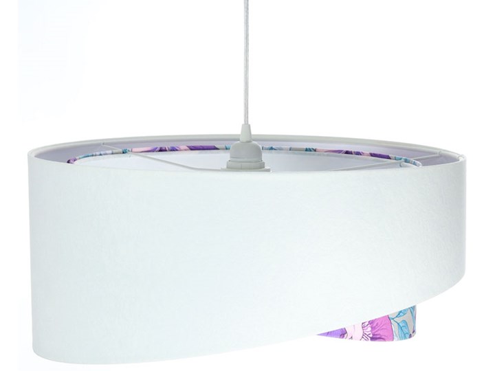 Biało-kolorowa welurowa lampa wisząca - EXX04-Akra Kolor Wielokolorowy Kolor Biały