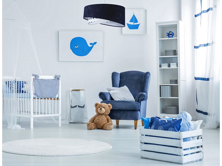 Granatowa lampa wisząca dziecięca - EXX10-Elza Kolor Granatowy