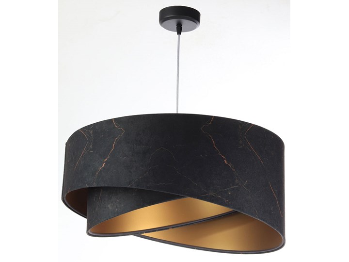 Czarno-złota lampa wisząca glamour - EXX15-Magela Tkanina Kolor Złoty Metal Lampa z abażurem Kategoria Lampy wiszące