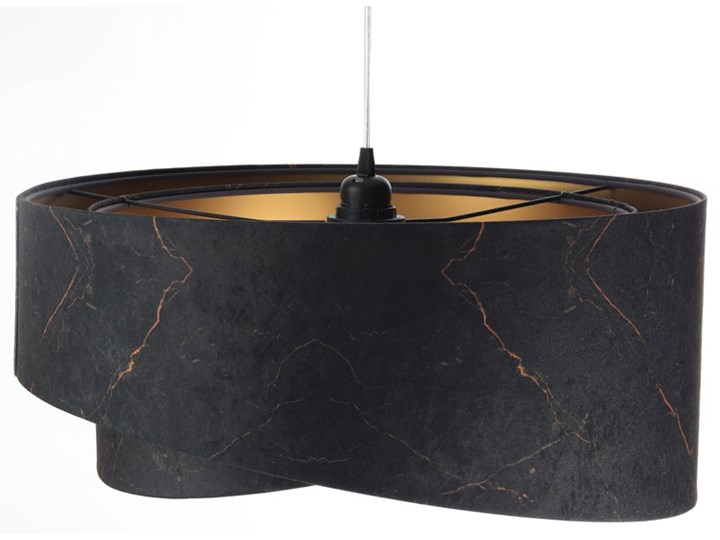 Czarno-złota lampa wisząca glamour - EXX15-Magela Lampa z abażurem Metal Tkanina Pomieszczenie Salon