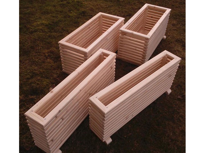Prostokątna duża drewniana donica do ogrodu - Lingo Prostokątny Donica ogrodowa Plastik Donica balkonowa Drewno Kategoria Donice ogrodowe