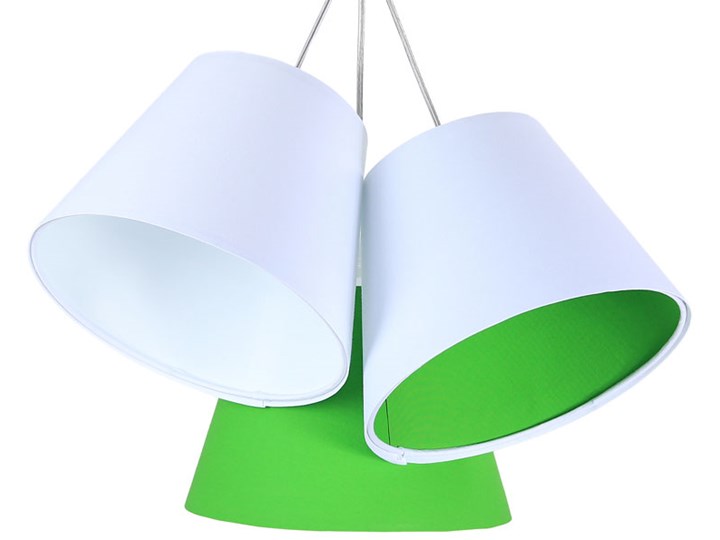 Biało-zielona potrójna lampa wisząca dziecięca - EXX72-Mirella Uniwersalne Kolor Biały