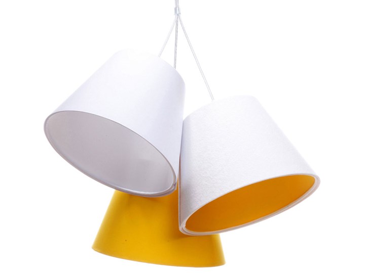 Biało-pomarańczowa lampa wisząca dzwonki dla dzieci - EXX72-Mirella Kolor Biały Plafon Kolor Pomarańczowy