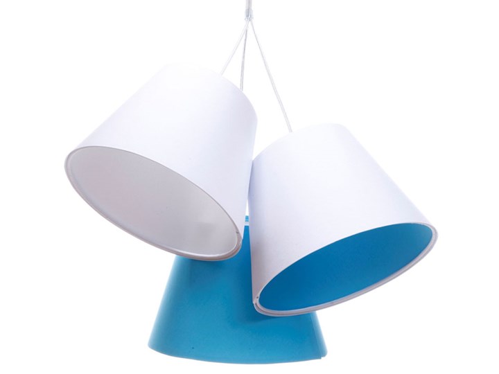 Biało-niebieska dziecięca lampa wisząca stożek - EXX72-Mirella Uniwersalne Kolor