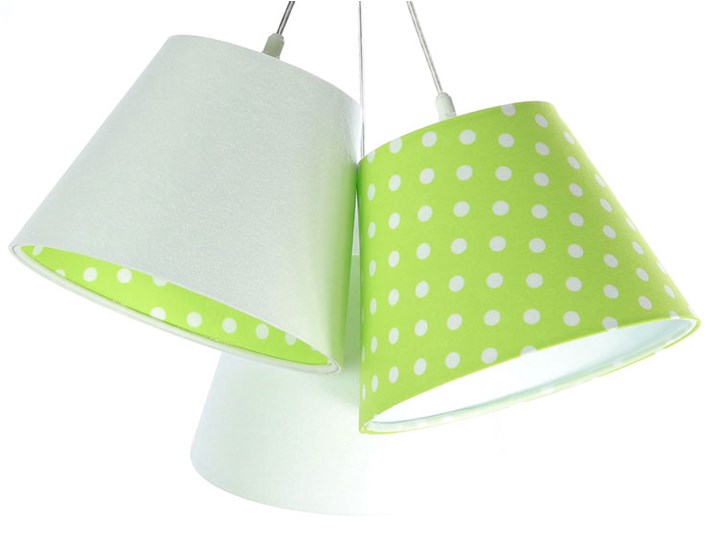 Biało-zielona lampa wisząca w groszki dla dzieci - EXX78-Lovato Uniwersalne Kolor Biały Kolor Zielony