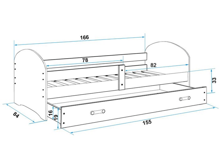 Pojedyncze łóżko dla dziewczynki kraina lodu 2 rozmiary - Delmo Płyta meblowa Kategoria Łóżka dla dzieci Tkanina Płyta MDF Drewno Rozmiar materaca 80x160 cm