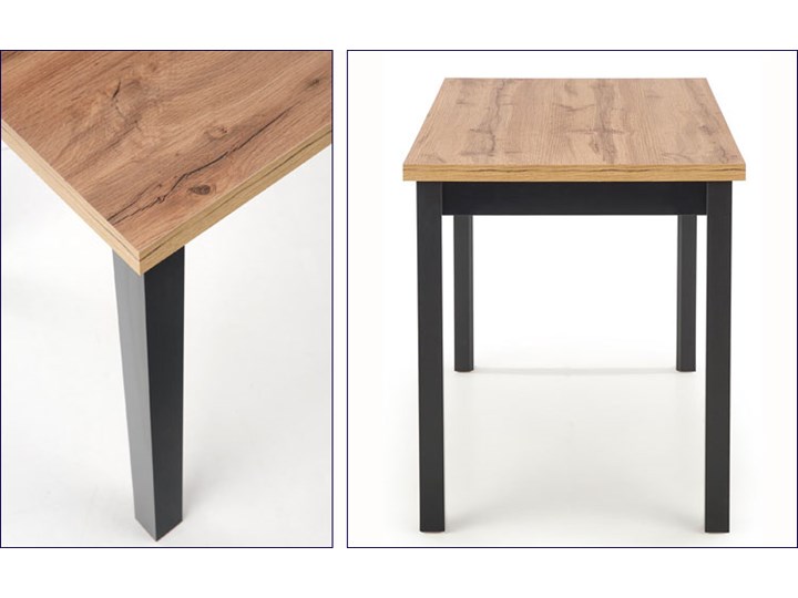 Prostokątny stół w stylu industrialnym - Vinton Płyta MDF Wysokość 77 cm Drewno Wysokość 120 cm Stal Styl Nowoczesny