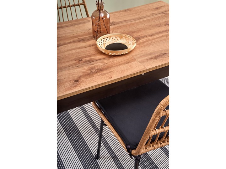 Rozkładany prostokątny stół w stylu loftowym - Rester Średnica Drewno Stal Wysokość 75 cm Płyta MDF Kategoria Stoły kuchenne
