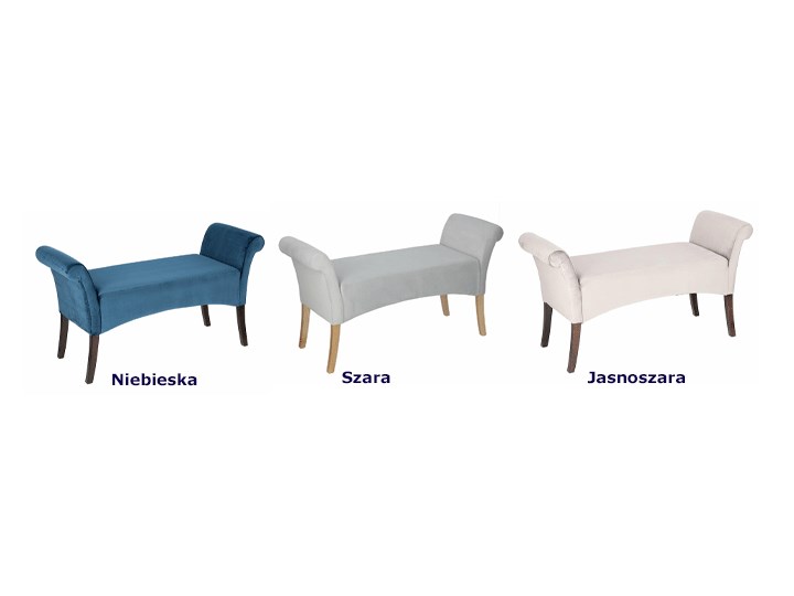 Welurowa ławka jasnoszara - Erlina Styl Minimalistyczny
