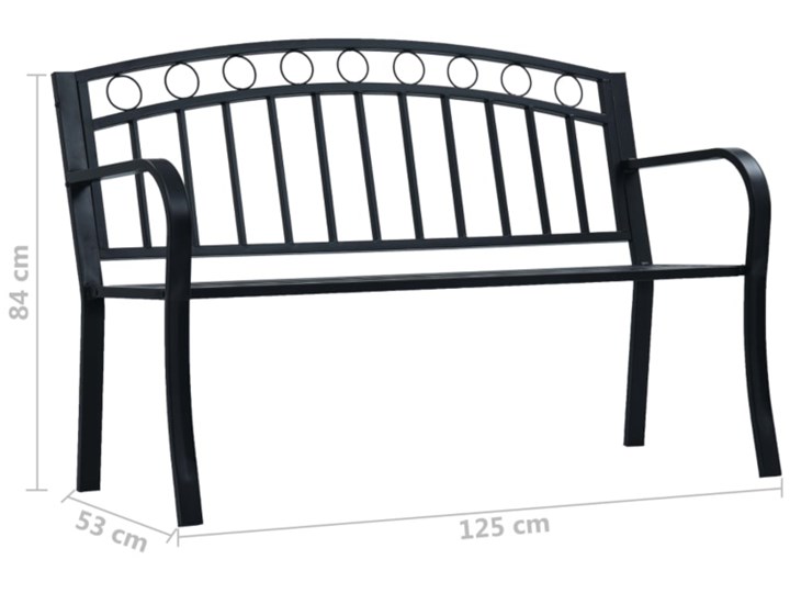 Ławka ogrodowa z okuciem w koła - Ligurio Długość 125 cm Stal Styl Vintage