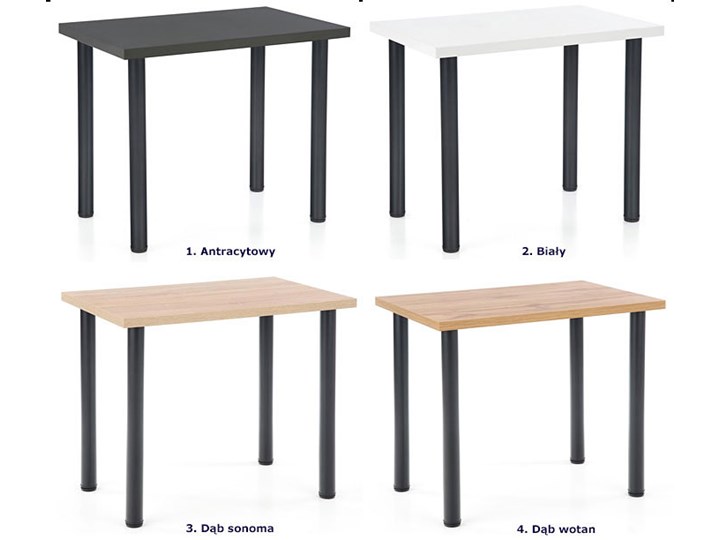Biały nowoczesny stół do małej kuchni - Berso 2X Drewno Stal Płyta MDF Wysokość 75 cm Rozkładanie