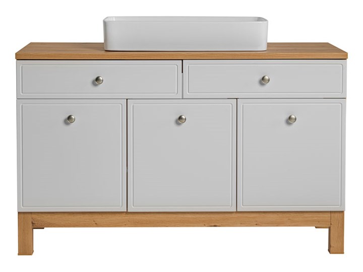 Nowoczesna szafka stojąca pod umywalkę - Belissa 5X 120 cm Regał Wysokość 75 cm Wysokość 90 cm Drewno Szafki Głębokość 50 cm Płyta MDF Stojące Wiszące Rodzaj frontu Szuflady