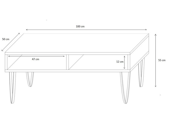 Prostokątna ława do salonu wenge i czarny - Mimori Długość 100 cm Drewno Wysokość 55 cm Szerokość 50 cm Stolik Zestaw stolików Metal Funkcje Z półkami Płyta meblowa Styl Minimalistyczny