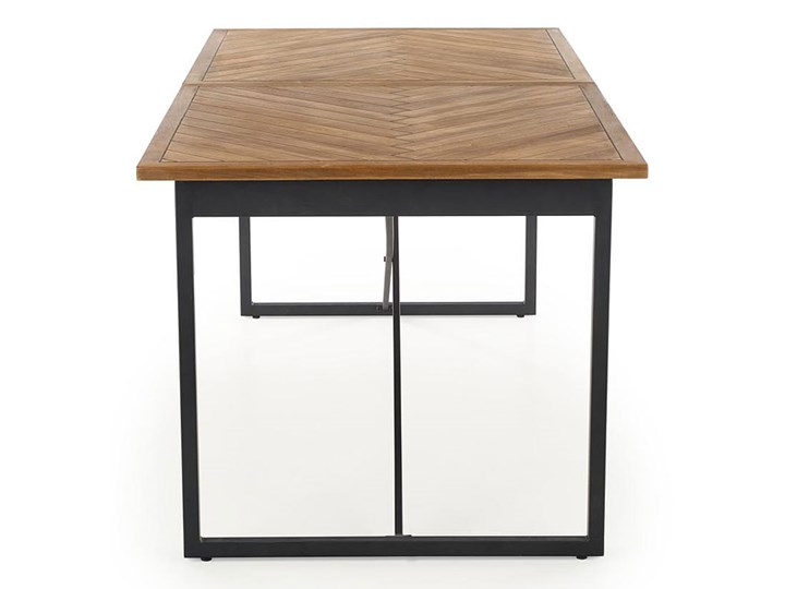 Duży prostokatny rozkładany stół - Hermes Wysokość 77 cm Stal Drewno Płyta MDF Styl Industrialny