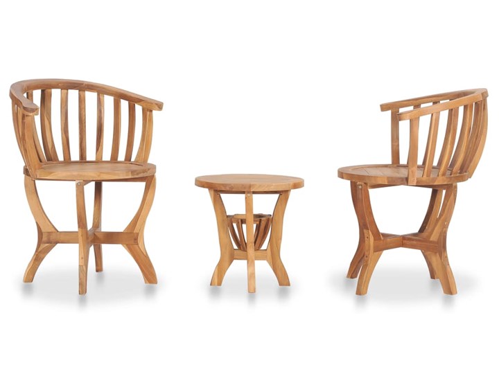 Zestaw drewnianych mebli ogrodowych - Kellan Stoły z krzesłami Zestawy kawowe Drewno Stal Zawartość zestawu Stolik
