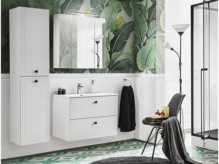 Biała prostokątna umywalka ceramiczna - Priva 60 cm Szkło Szerokość 80 cm Wolnostojące Ceramika Meblowe Szerokość 61 cm Prostokątne Kolor Biały Kategoria Umywalki