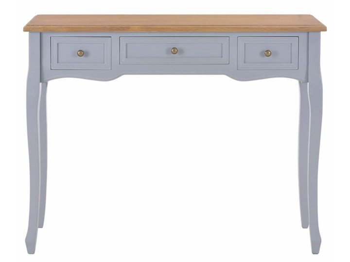Szara konsola z szufladami - Protea Drewno Płyta MDF Sosna Szerokość 35 cm Szerokość 100 cm Styl Nowoczesny Wysokość 78 cm Styl Tradycyjny