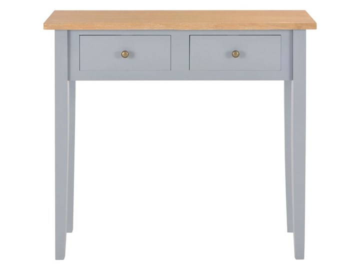Szary stolik konsolowy - Adenia Sosna Drewno Wysokość 74 cm Z szufladą Płyta MDF Szerokość 79 cm Pomieszczenie Salon