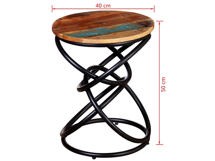 Okrągły stolik kawowy - Ringe 3X Zestaw stolików Wysokość 50 cm Drewno Szerokość 40 cm Metal Długość 40 cm Płyta meblowa Kształt blatu Okrągłe