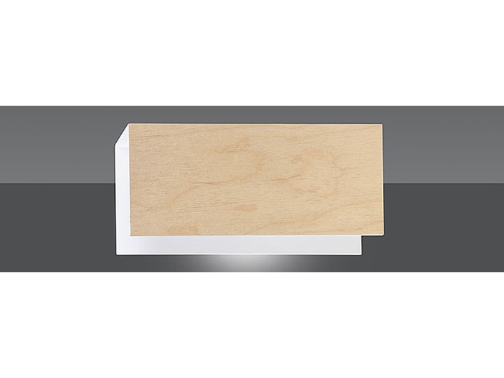Biały prostokątny kinkiet w stylu loft - D006-Nomad Kinkiet LED Metal Drewno Kinkiet dekoracyjny Styl Nowoczesny