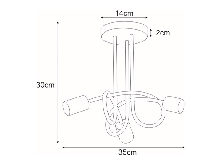 Czarna industrialna lampa sufitowa supeł - S146-Tova Metal Lampa designerska Styl Nowoczesny Pomieszczenie Jadalnia