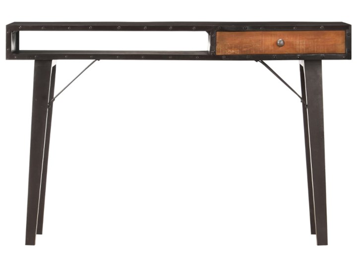 Konsola z szufladą i półką - Irna Z półką Wysokość 76 cm Szerokość 118 cm Szerokość 35 cm Drewno Styl Vintage