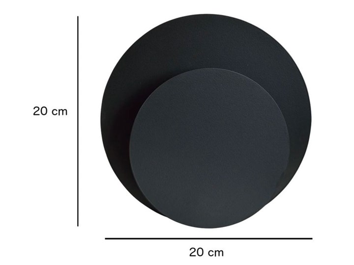 Czarny okrągły nowoczesny kinkiet - D028-Tavon Kinkiet LED Metal Drewno Kinkiet łazienkowy Styl Industrialny