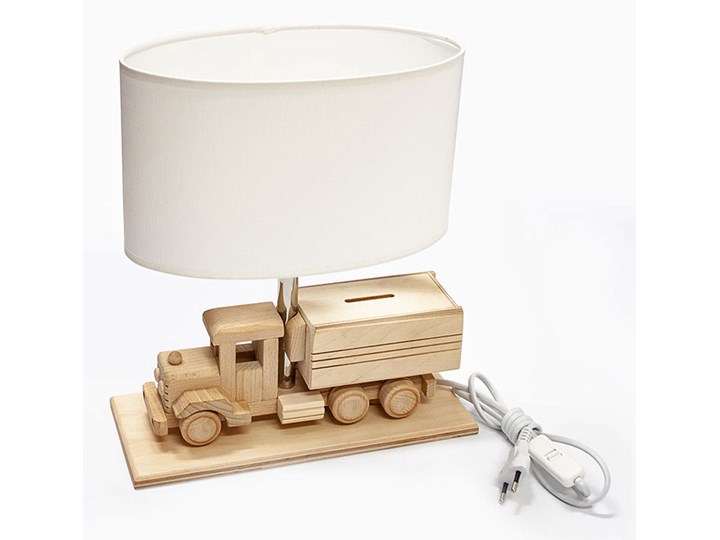 Biała lampka dziecięca ciężarówka ze skarbonką - S190-Edvin Lampa stojąca Lampa biurkowa Kolor Biały