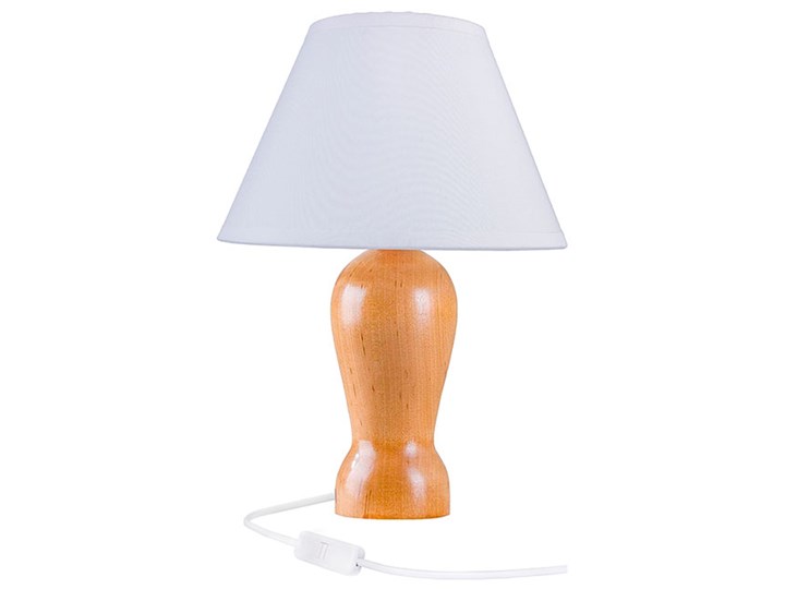 Drewniana klasyczna lampka nocna buk - S225-Revia Wysokość 28 cm Lampa nocna Drewno Lampa z abażurem Pomieszczenie Salon