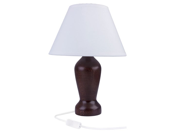 Klasyczna lampka nocna z abażurem wenge - S225-Revia Lampa z abażurem Drewno Kategoria Lampy stołowe Wysokość 28 cm Lampa nocna Styl Skandynawski