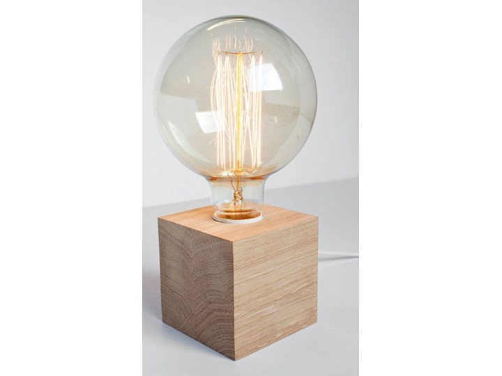 Drewniana lampka stołowa z odkrytą żarówką - S229-Gilda Lampa nocna Drewno Lampa dekoracyjna Wysokość 9 cm Funkcje Brak dodatkowych funkcji
