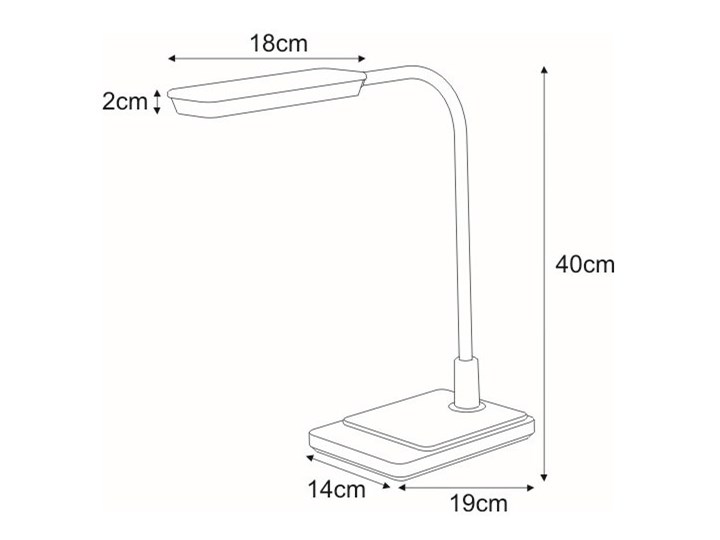 Biała nowoczesna lampka biurowa dotykowa - S256-Sabita Metal Wysokość 40 cm Tworzywo sztuczne Lampa biurkowa Funkcje Lampa dotykowa