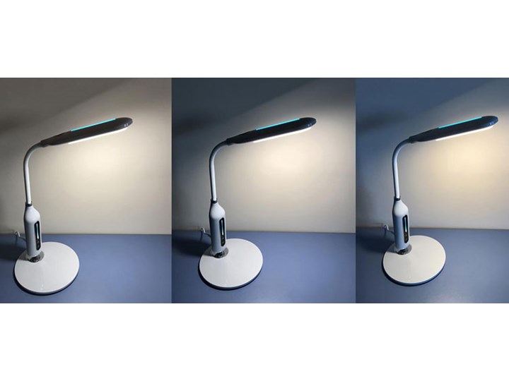Biała dotykowa lampka na biurko nowoczesna - S258-Boldi Lampa biurkowa Kolor Biały Tworzywo sztuczne Wysokość 36 cm Funkcje Lampa regulowana