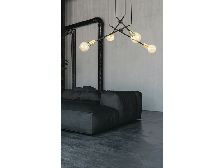 Czarna loftowa lampa wisząca- D091-Notia Styl Industrialny Metal Lampa z abażurem Kolor Czarny