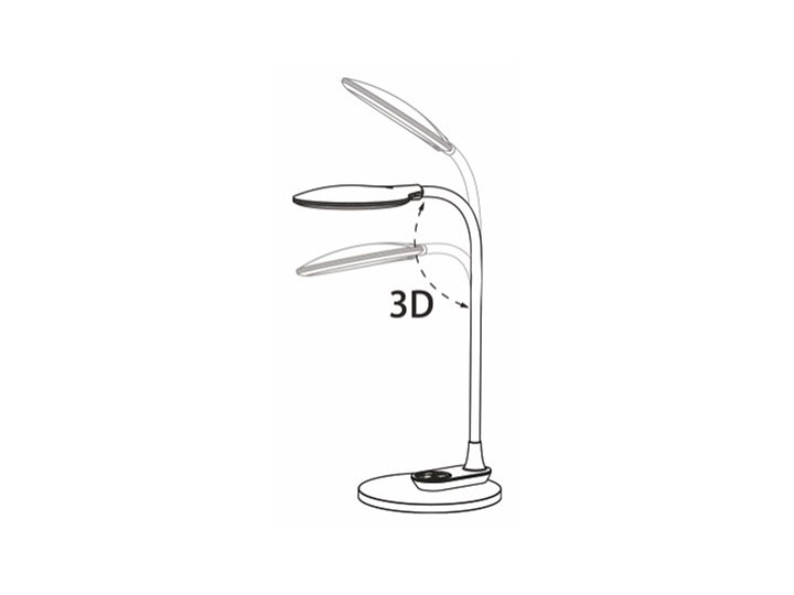 Biała lampka biurowa dotykowa kinkiet LED - S268-Power Tworzywo sztuczne Lampa gabinetowa Styl Nowoczesny Wysokość 34 cm Funkcje Lampa dotykowa