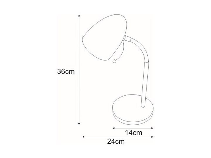 Biała stylowa lampka na biurko - S272-Harlet Lampa biurkowa Metal Wysokość 36 cm Kolor Biały