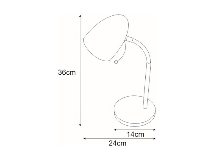 Srebrna lampka do czytania i nauki - S272-Harlet Metal Lampa biurkowa Wysokość 36 cm Styl Tradycyjny Kategoria Lampy stołowe