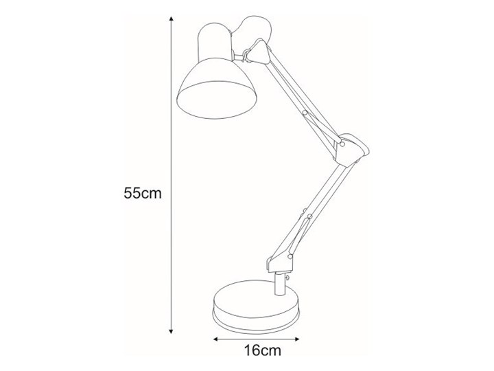 Biała lampka kreślarska na biurko - S273-Terla Metal Lampa biurkowa Styl Tradycyjny Lampa z kloszem Wysokość 55 cm Kategoria Lampy stołowe