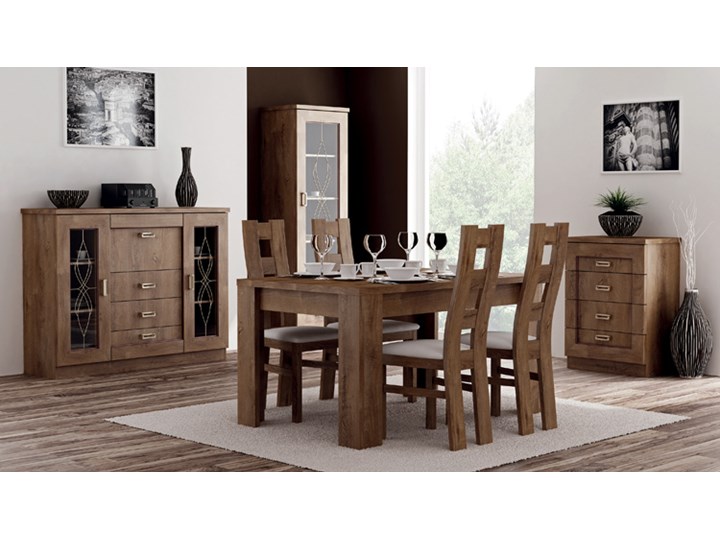 Komoda 90x100 cm dąb lefkas - Tilda 4X Głębokość 44 cm Wysokość 90 cm Płyta MDF Styl Prowansalski
