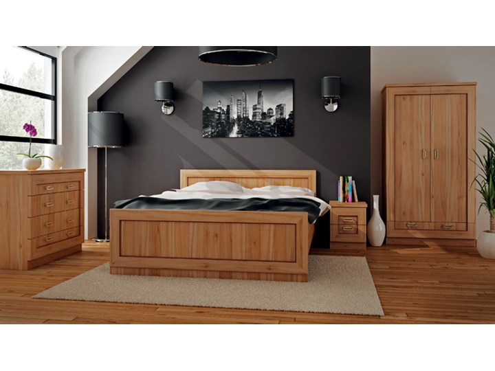 Szafka nocna dąb lefkas - Tilda 17X Styl Tradycyjny Metal Wysokość 50 cm Płyta MDF Płyta meblowa Szerokość 40 cm Płyta laminowana Głębokość 44 cm Drewno Kategoria Szafki i regały