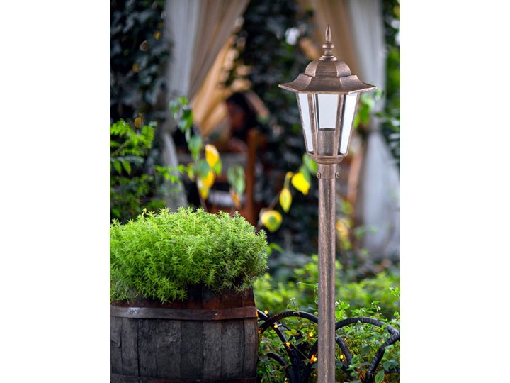Czarno-złota stojąca lampa ogrodowa retro słupek - S328-Relva Lampa stojąca Słupek ogrodowy Kolor Złoty