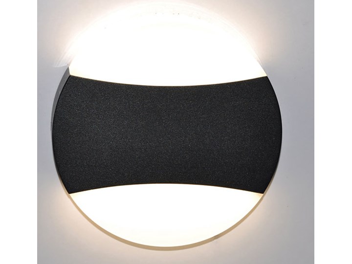 Czarno-biały kinkiet zewnętrzny LED owalny - S334-Cardi Kolor Czarny Lampa LED Kinkiet ogrodowy Kategoria Lampy ogrodowe