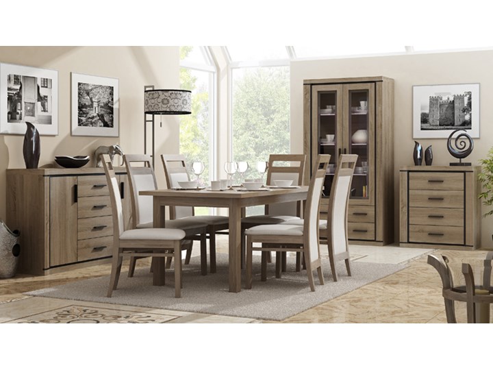 Komoda w dekorze dąb sonoma - Verna 7X Płyta MDF Wysokość 91 cm Z szufladami Głębokość 44 cm Szerokość 137 cm Pomieszczenie Garderoba
