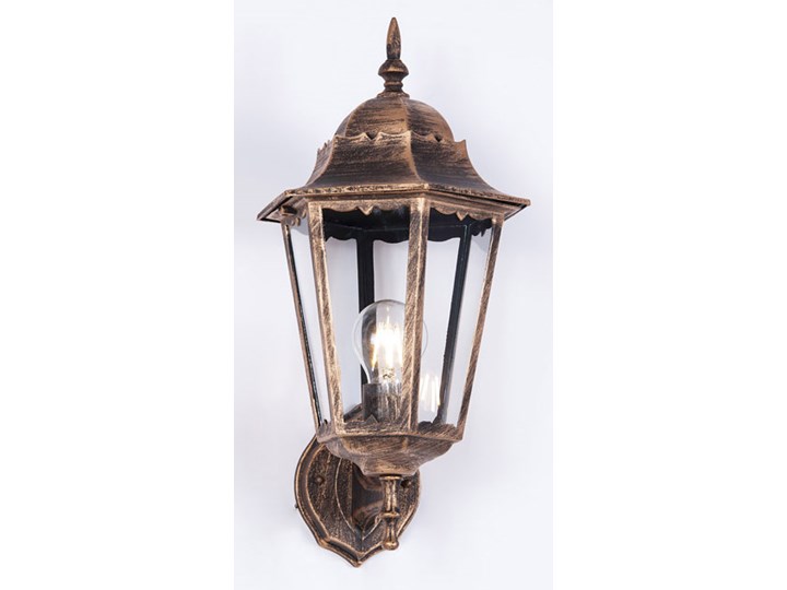 Czarno-złota lampa ogrodowa ścienna - S355-Tirma Kinkiet ogrodowy Kolor Czarny