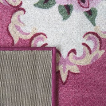 Różowy prostokątny turecki dywan w kwiaty - Mardes