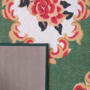 Zielony miękki dywan w kwiaty - Mardes